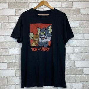 Tom & Jerry Black Graphic T-Shirt Size L